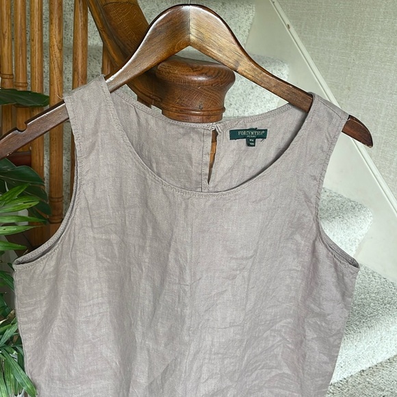 For Cynthia Petite Linen Dusty Mauve Tank Top - Picture 6 of 13